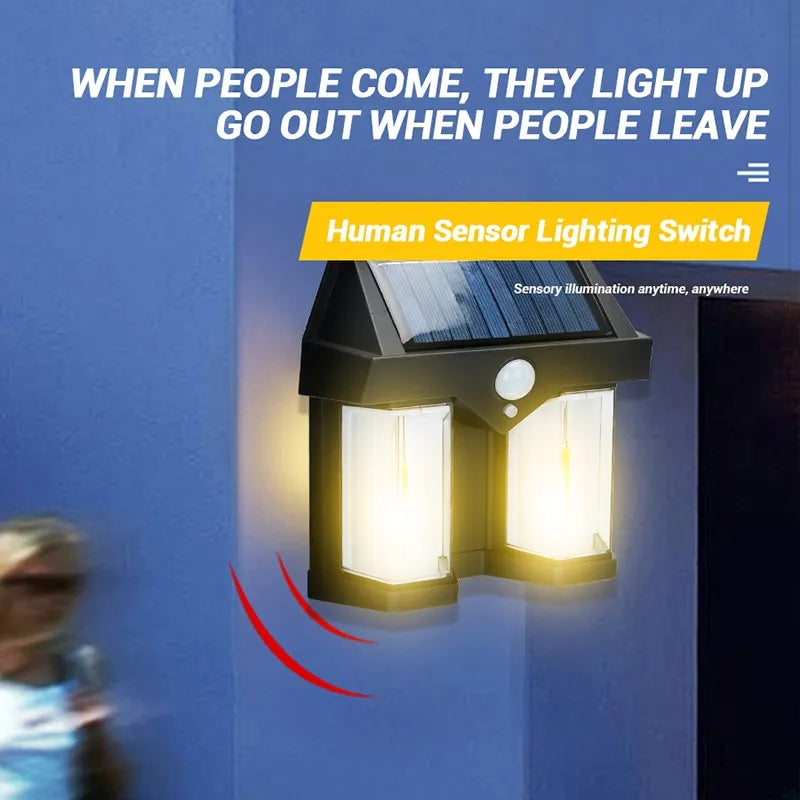 Outdoor Solar Sensor Wall Light. IP65 Waterproof Wall Light