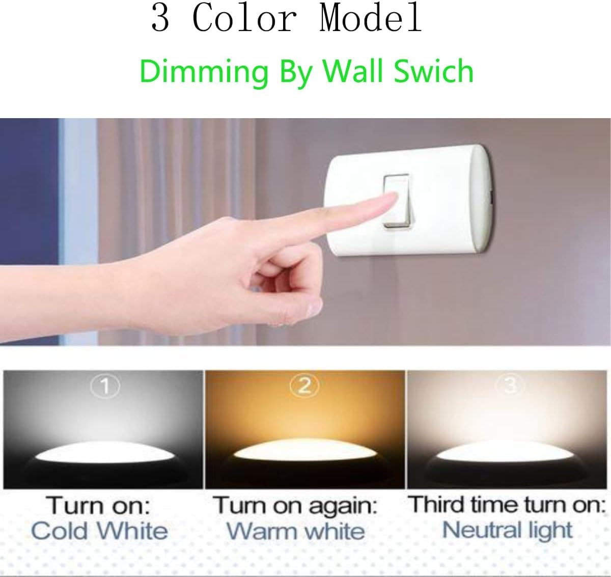 12W 8.6 Inch Green LED Ceiling Light. 3 Adjustable Color Temperatures (3000K/4000K/6000K). Modern Wood Flush Mount for Living Room. Bedroom. Kitchen. and Hallway