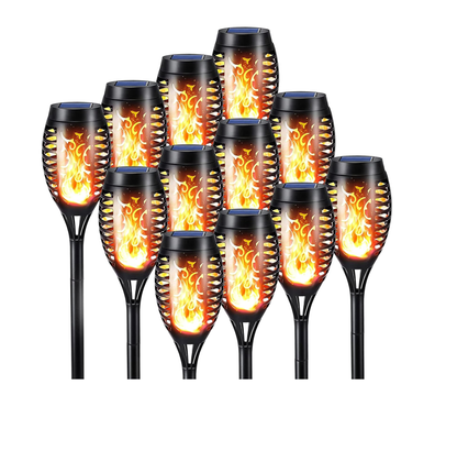 6 Pack Solar Flame Torch Lights – Waterproof Outdoor Garden & Pathway Decor
