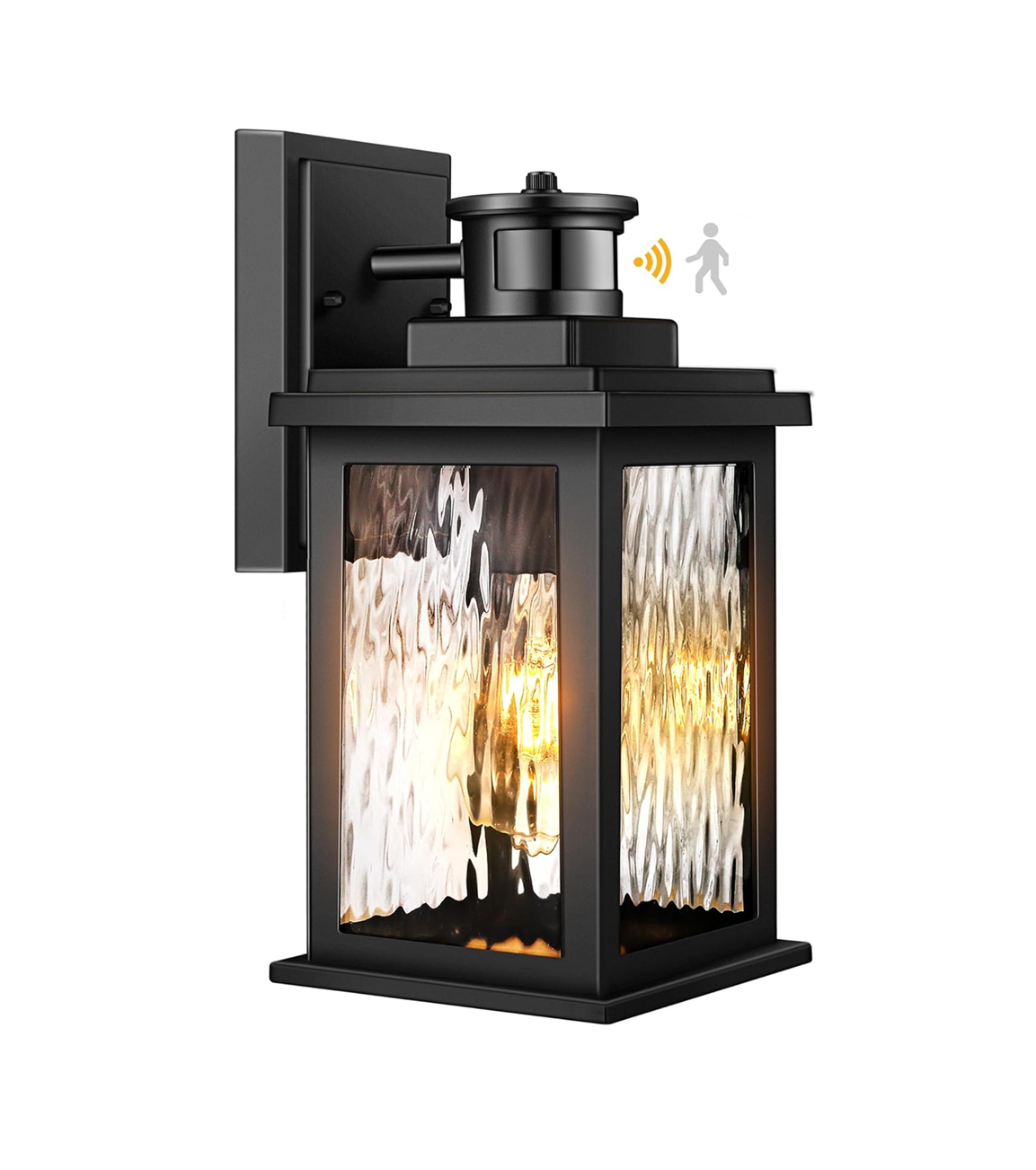 Porch Light Outdoor with Motion Sensor. Dusk-to-Dawn Black