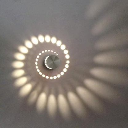 3W LED Wall Light – Modern Aluminum Spiral Lamp