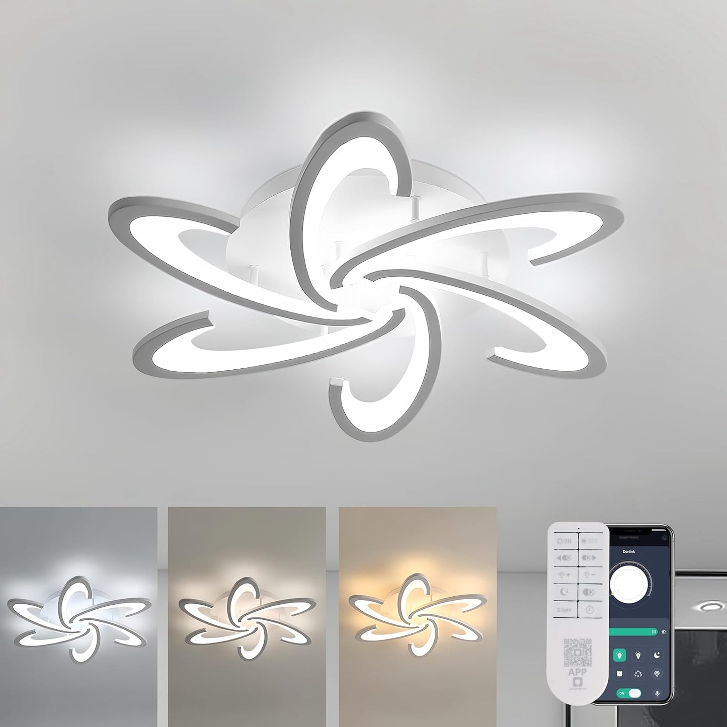 Dimmable LED Ceiling Light with Remote Control 54W