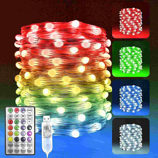 USB Fairy Lights 10M 100LED. Colour Changing. Remote Control