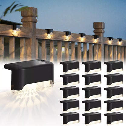 Solar Deck Lights 16PCS LED Outdoor Waterproof Pathway & Stair Lamps