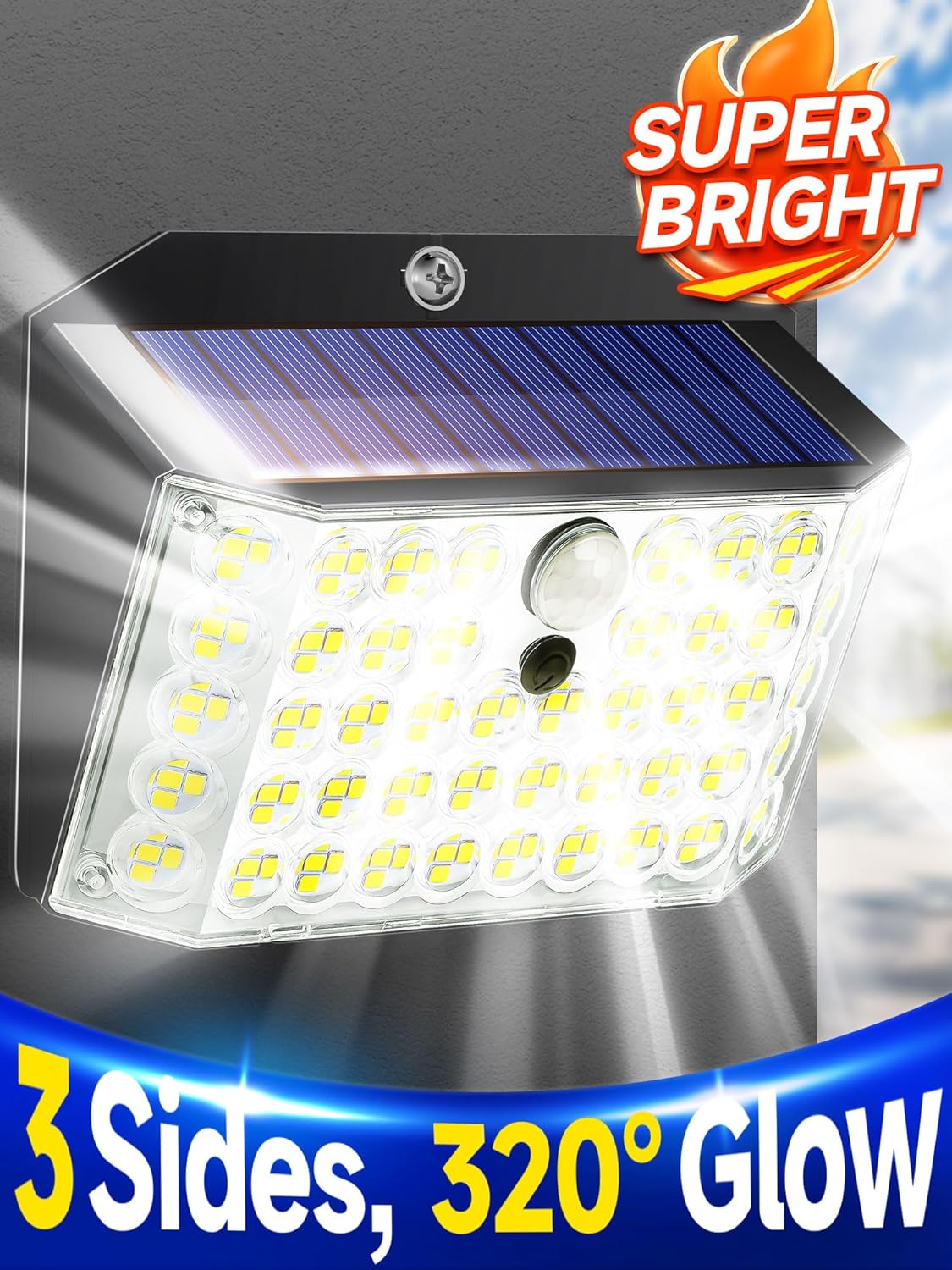 Solar Security Lights – 246 LED. Motion Sensor. Waterproof