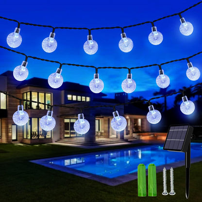 59ft Solar Globe String Lights. 100 LED. Waterproof. 8 Modes
