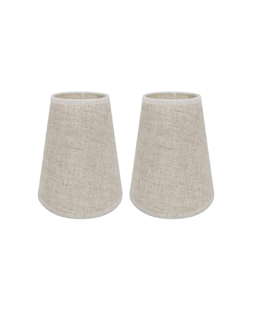 2 Pack Linen Lampshades – E14/E27 for Table & Wall Lamps