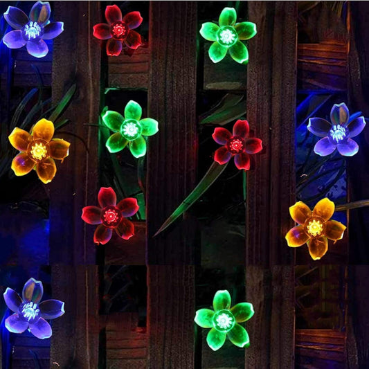 Solar Blossom String Lights – 50 LEDs. Multicolor. 23ft