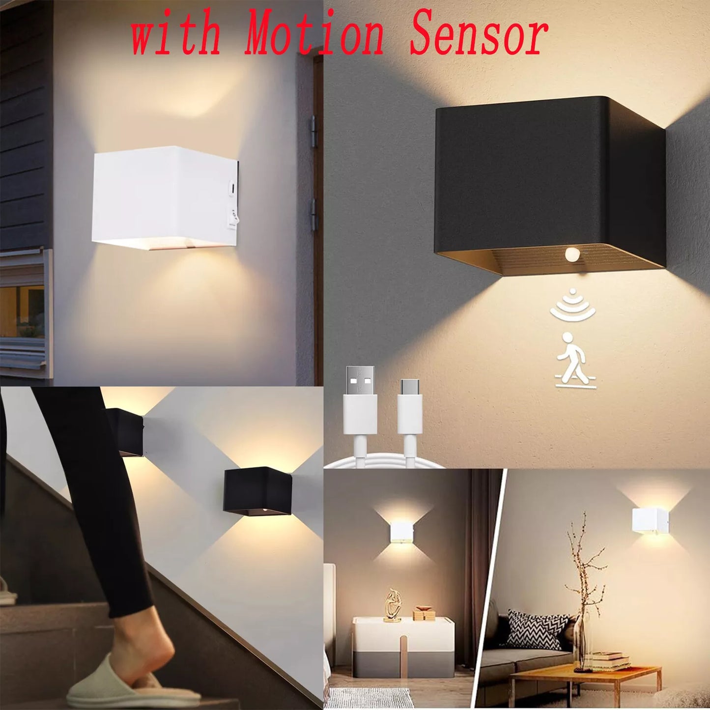 Modern Indoor LED Wall Lamp – Warm White Light. Wall Mounted. IP44 Rated