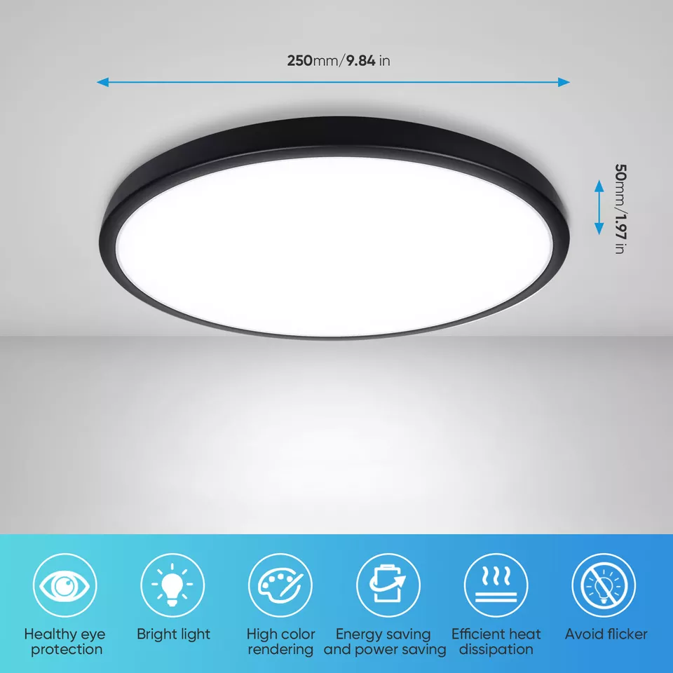 Round LED Ceiling Light Panel – Modern Waterproof Downlight