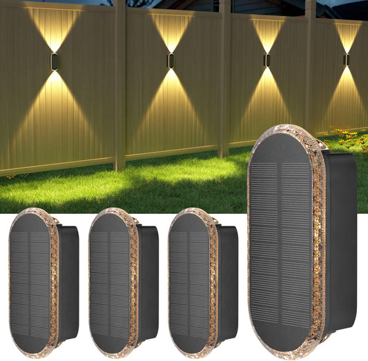 Solar Fence Lights – 4 Pack. 3 Color Options