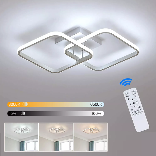50W Dimmable LED Ceiling Light with Remote Control – Modern Pendant Lamp for Living Room – 60cm. Adjustable Brightness & Color Temperature