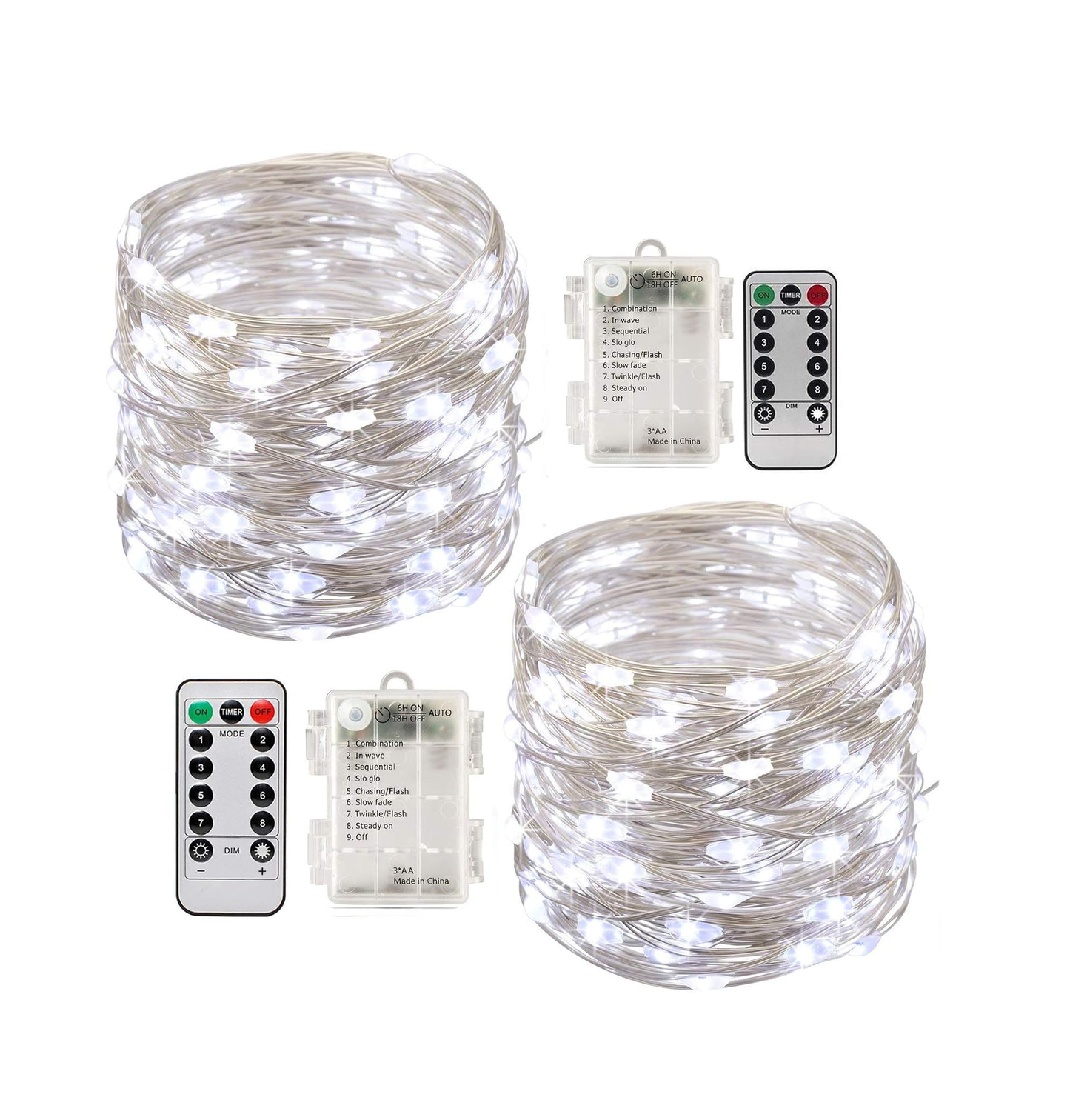 LED String Lights Battery Powered [2 Pack] – 100 LEDs 33ft Fairy Lights
