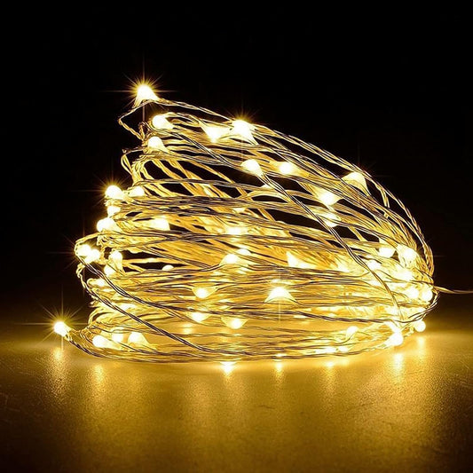 50 LED Battery Fairy Lights – Warm White Copper Wire