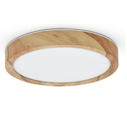 LED Ceiling Light. 12W Wood Grain Flat Small Round Nordic Flush Ceiling Light for Bedroom Living Room Kitchen Bathroom Lights