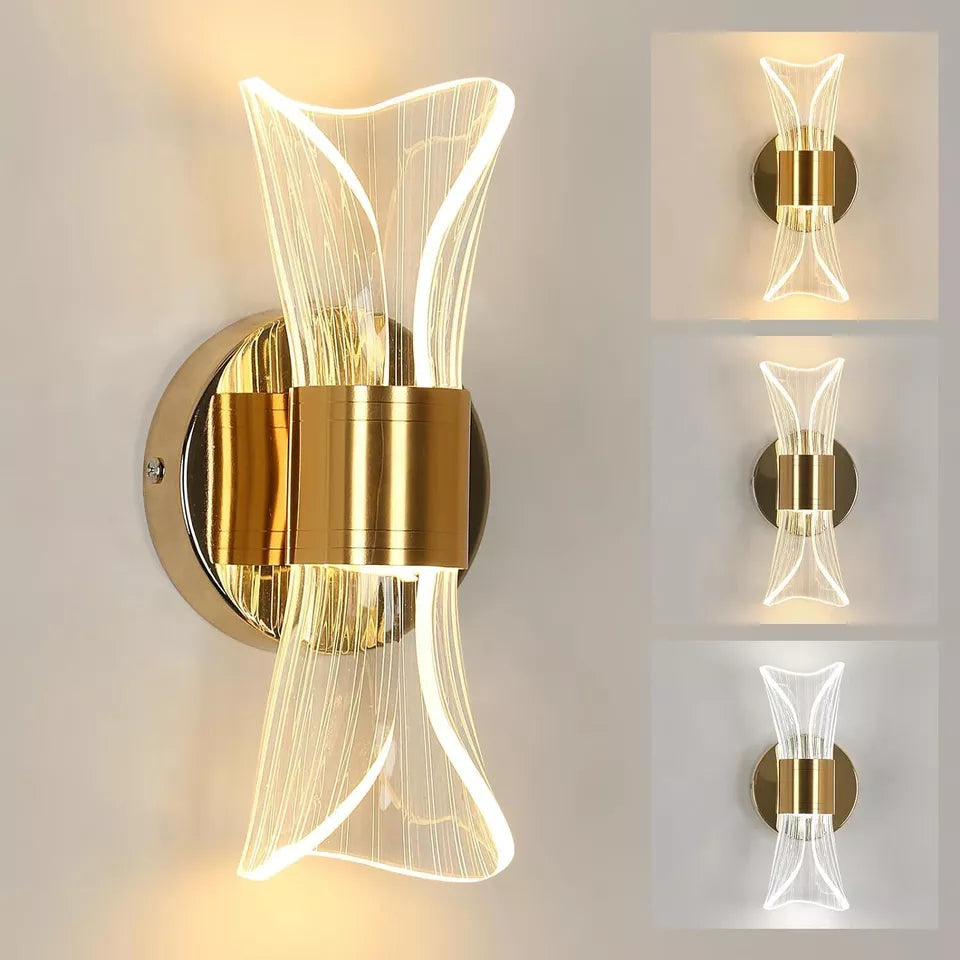 Modern 12W Dimmable LED Wall Sconce with Adjustable Color
