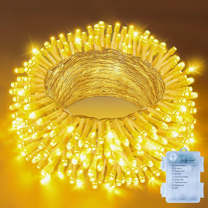 Battery Fairy Lights – 10m. 100 LEDs. 8 Modes. Timer. Waterproof Warm White