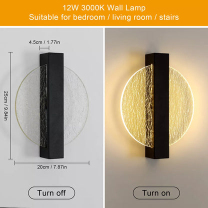 12W Modern LED Wall Lamp – Warm White Sconce for Bedroom & Hallway