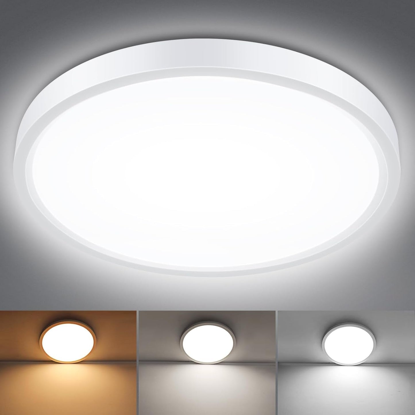 18W LED Ceiling Light – Adjustable Color. Waterproof. 1800LM. Ø23cm