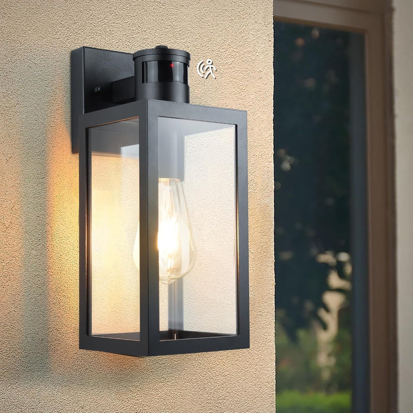 Motion Sensor Outdoor Wall Light. Dusk to Dawn Waterproof Sconce