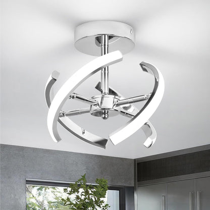 Curved LED Ceiling Light – 22W Cool White. Silver