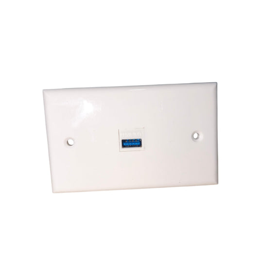 1 Gang USB 3.0 Outlet with Plate Cover Connection Type Without Voltage