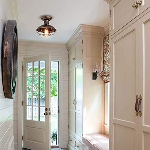 Vintage Industrial Semi-Flush Ceiling Light