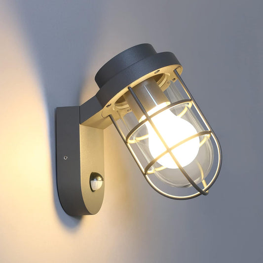 Outdoor PIR Motion Sensor Wall Lantern Light. IP44 Waterproof