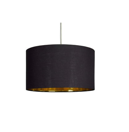 Large Modern Black and Gold Drum Light Shade. Pendant Lights. Home Décor & Improvement Essential