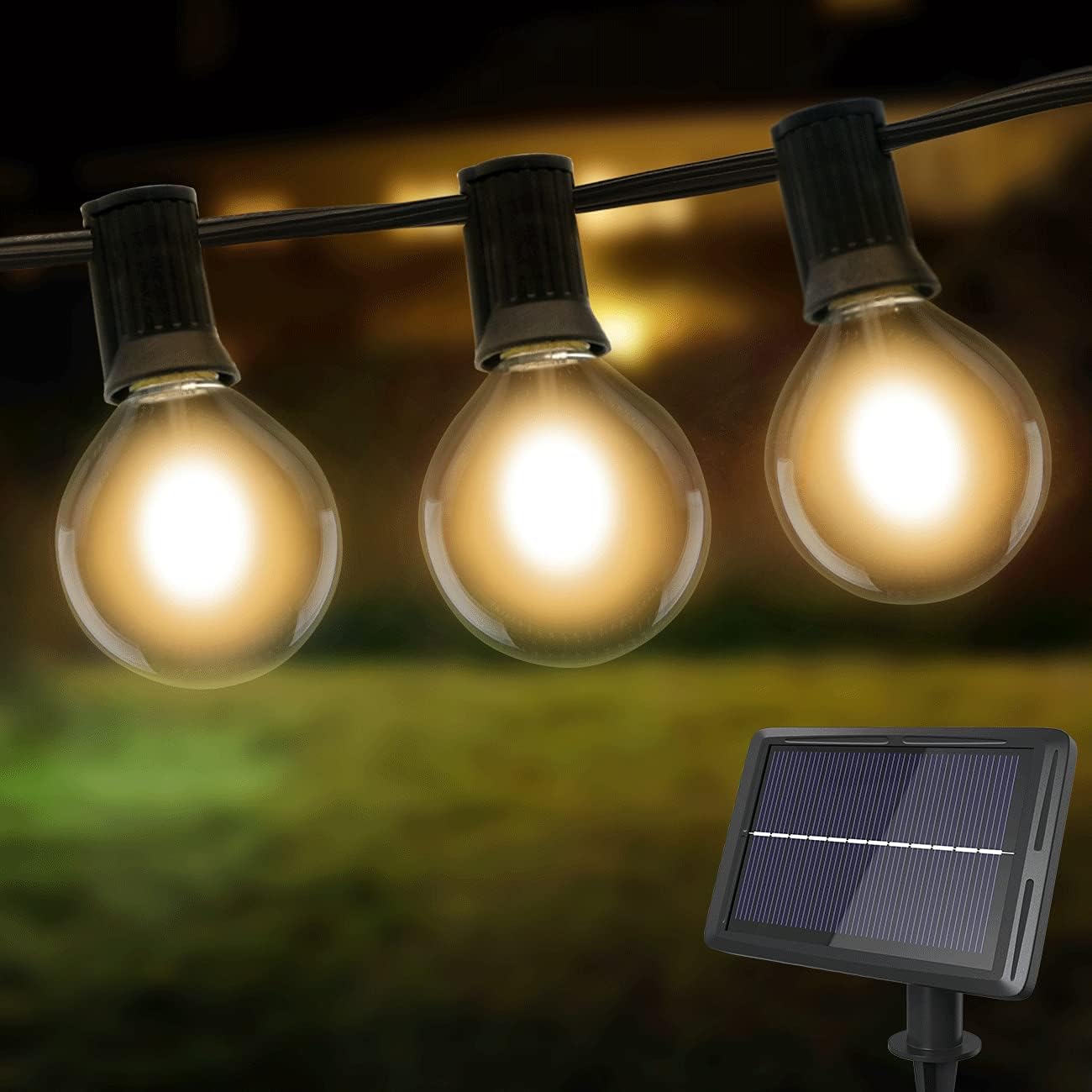 Solar Festoon String Lights – Warm White Outdoor LED Party Decor