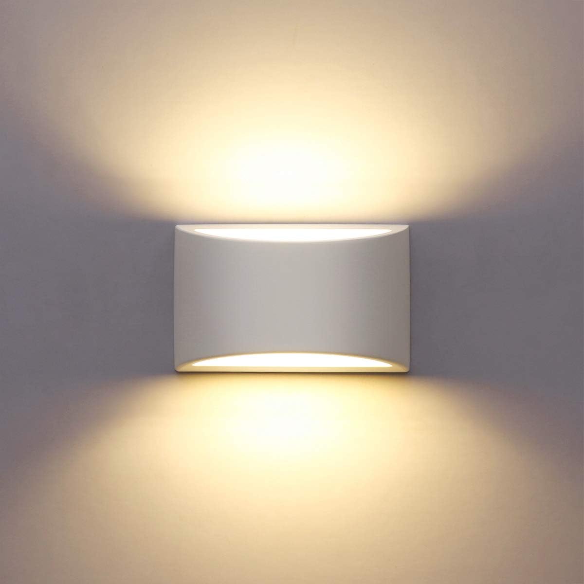 Modern White Plaster LED Wall Light – 7W G9 Bulb Included