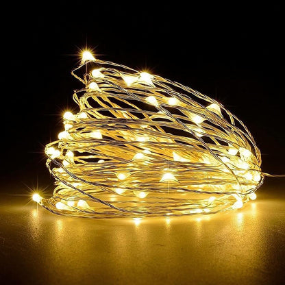 50 LED Battery Fairy Lights – Warm White Copper Wire
