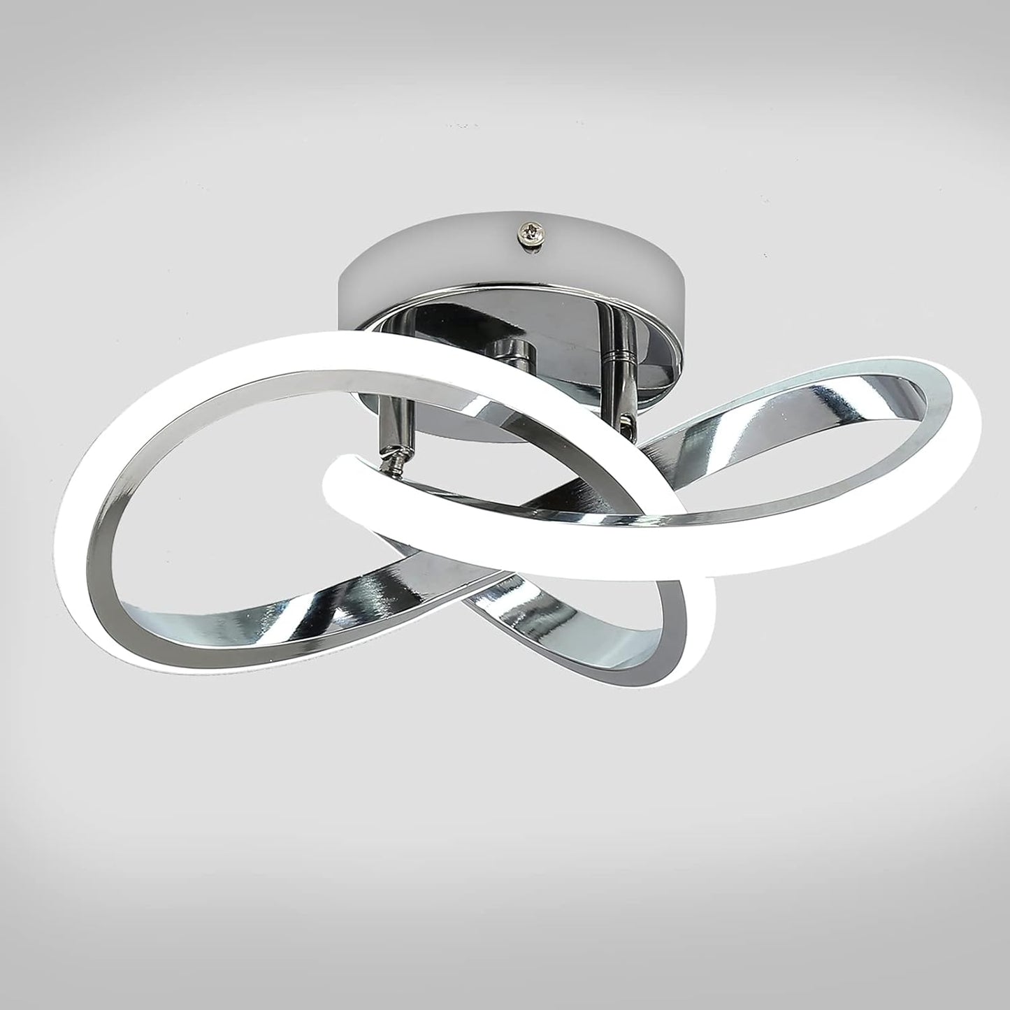 Modern 22W Silver LED Ceiling Light. Cold White