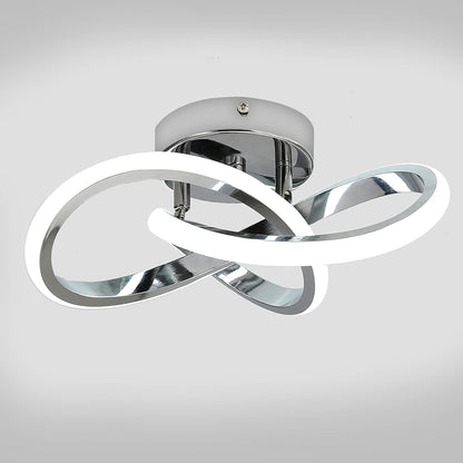 Modern 22W Silver LED Ceiling Light. Cold White