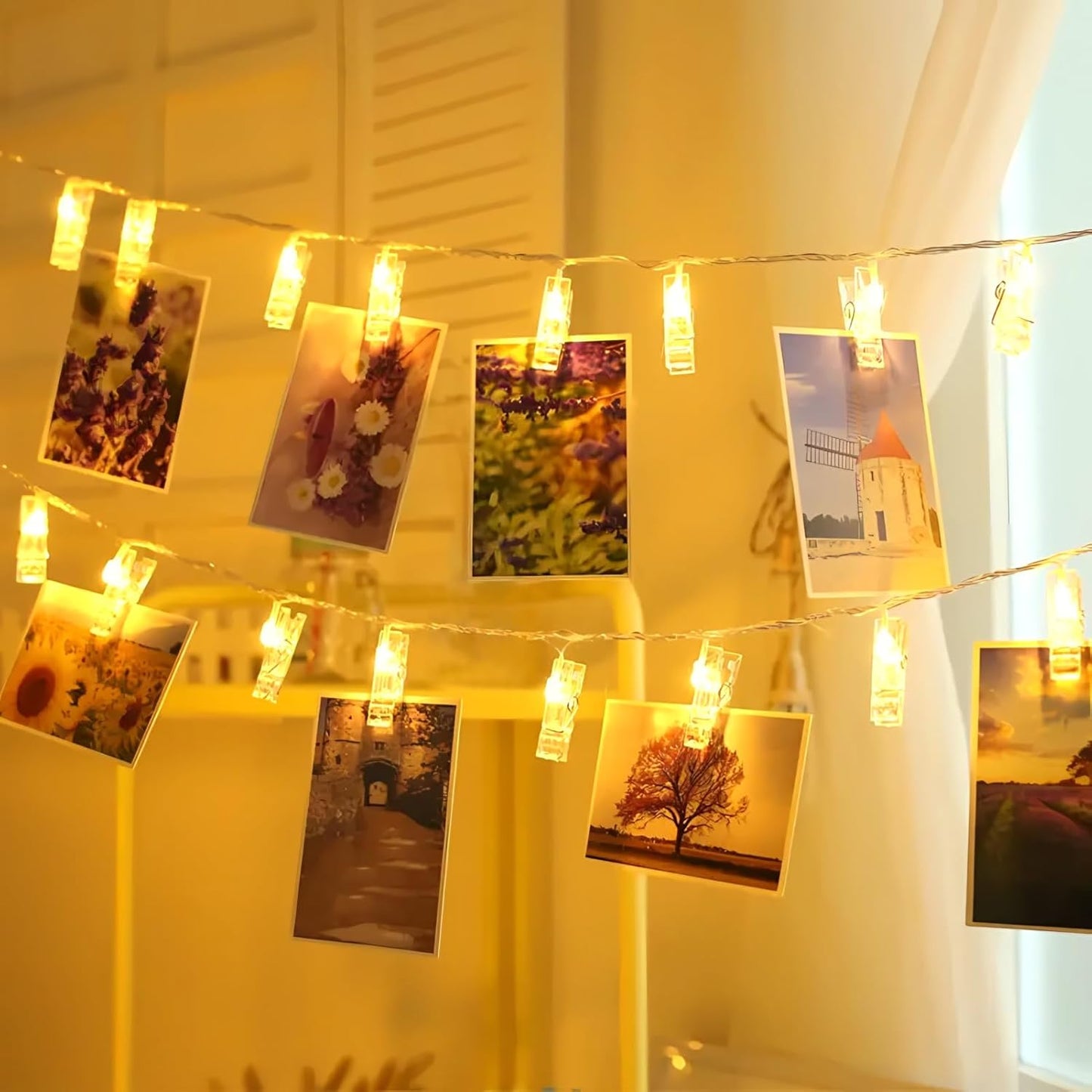 3M Photo Clip String Lights – 20 LED. 8 Modes. Battery Powered