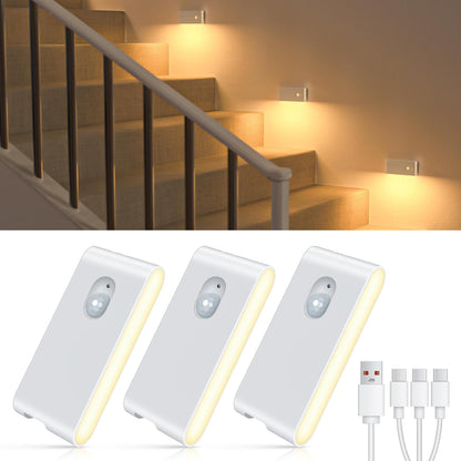 Rechargeable Motion Sensor Stair Lights. 3 Pack