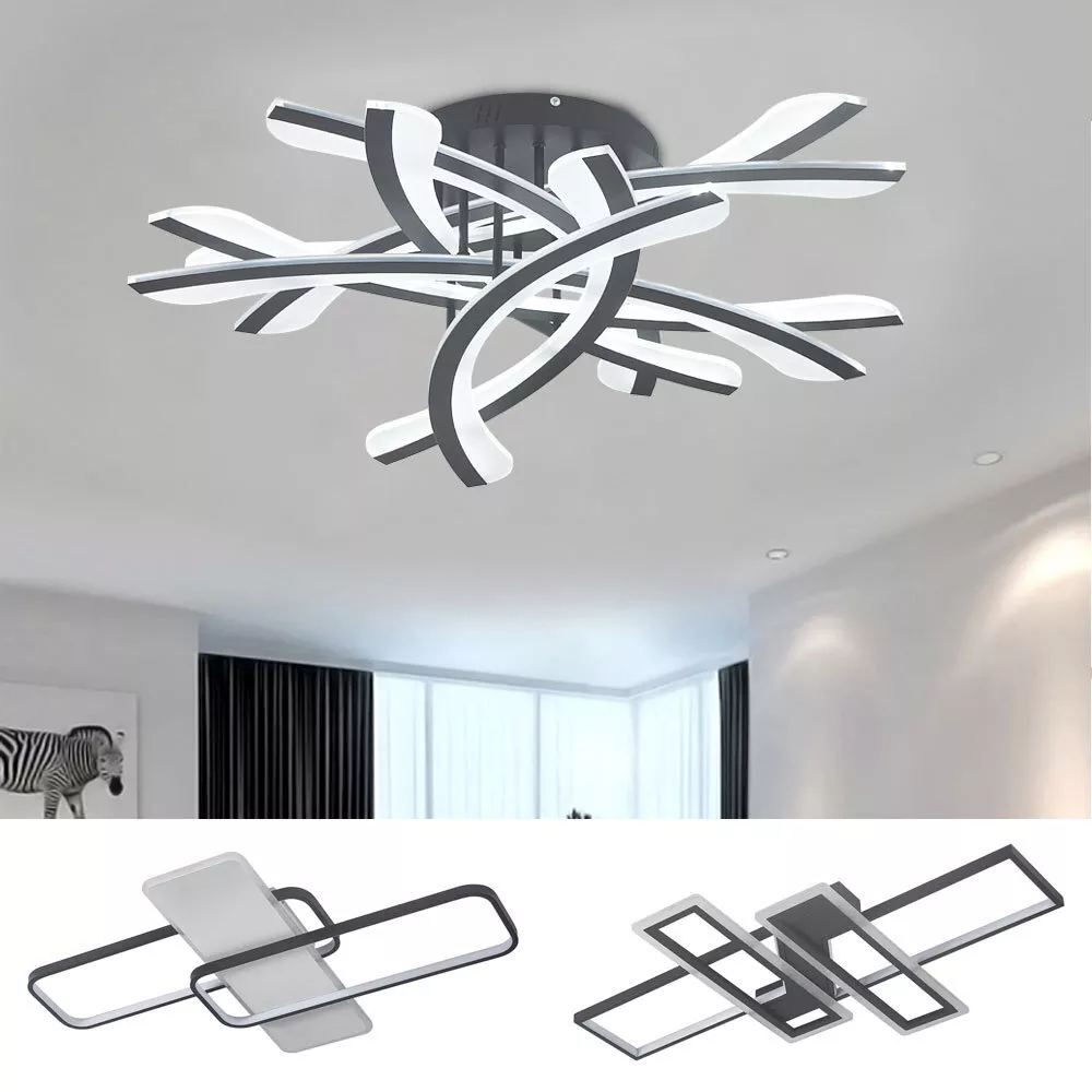 Modern LED Ceiling Chandelier – Chic Acrylic & Aluminum Pendant Light for Living Room & Bedroom