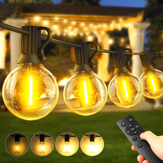 100ft Outdoor Festoon String Lights with Remote Control