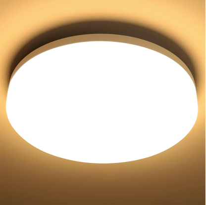 18W  LED Ceiling Light. Waterproof IP54. Warm White 3000K. 200W Incandescent Bulb Equivalent. 2400lm Flush Mount Lighting Fitting