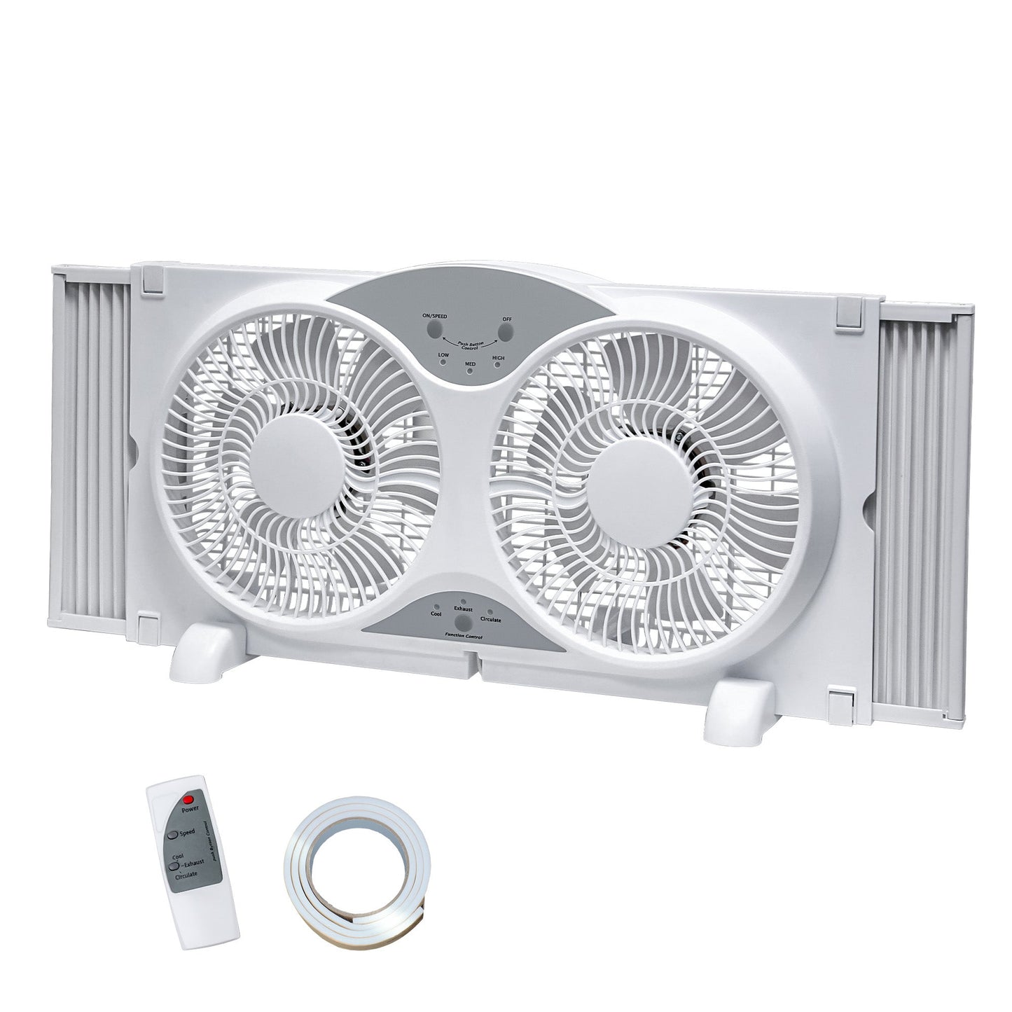9 Inch Dual Window Fan with 3-Speed Reversible Airflow Blades