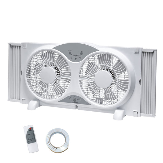 9 Inch Dual Window Fan with 3-Speed Reversible Airflow Blades