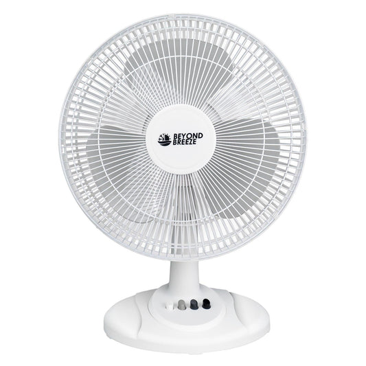 Concise Oscillating Table Fan with Flexible Tilt & Safety Grill