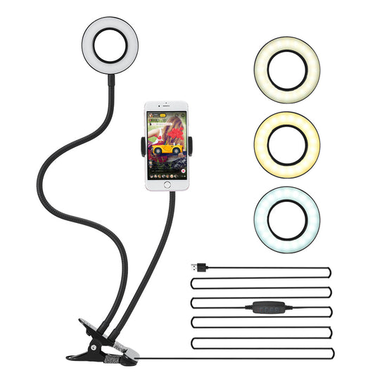 2-in-1 Selfie Ring Light for Makeup. Self-Portrait Shooting. Live Stream
