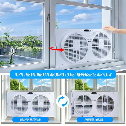 Expandable Dual Window Fan with Adjustable Airflow
