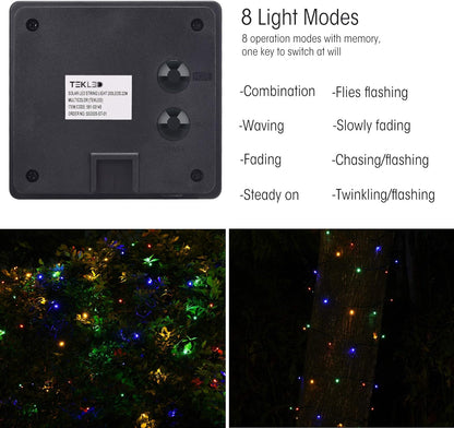 72FT 200 LED Multicolor Solar String Lights – Waterproof for Outdoor & Indoor Use