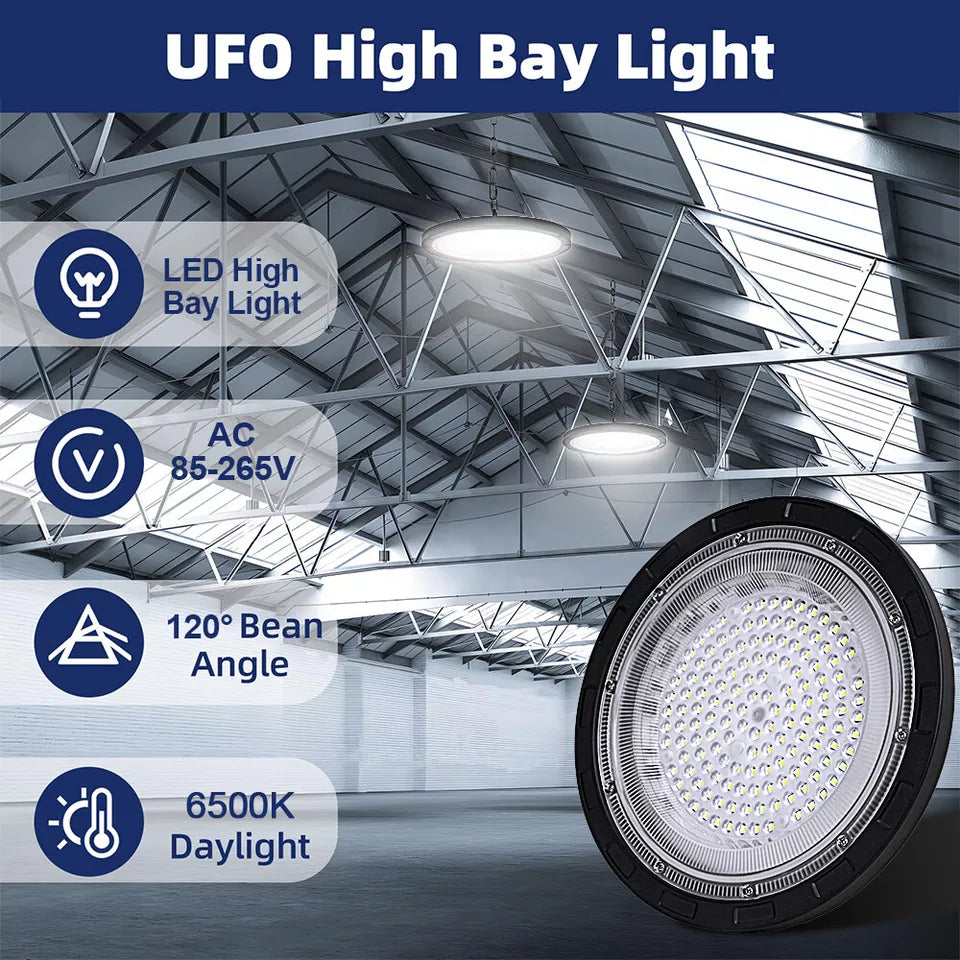 6x 500W UFO LED High Bay Light Industrial Warehouse Factory Workshop Lights
