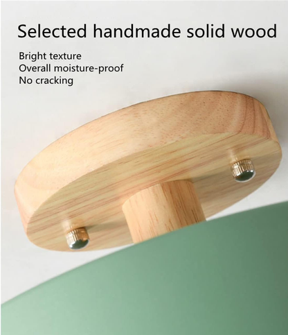 12W 8.6 Inch Green LED Ceiling Light. 3 Adjustable Color Temperatures (3000K/4000K/6000K). Modern Wood Flush Mount for Living Room. Bedroom. Kitchen. and Hallway