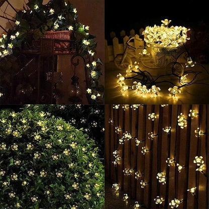 Solar Flower String Lights – 6.5m (21ft). 30 LED Warm White