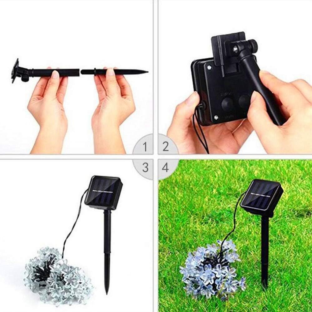 Solar Flower String Lights – 6.5m (21ft). 30 LED Warm White