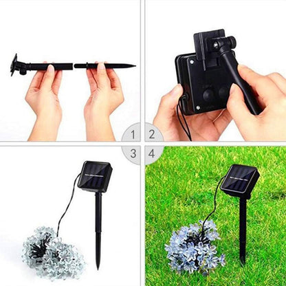 Solar Flower String Lights – 6.5m (21ft). 30 LED Warm White